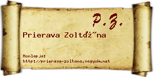 Prierava Zoltána névjegykártya